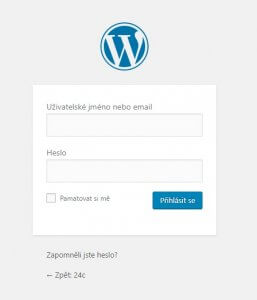 prihlaseni do wordpress