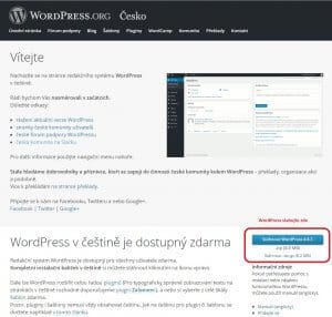 stazeni ceske verze wordpress z oficialnich stranek wordpress.org