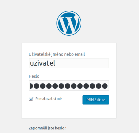 WordPress - reset hesla přes přihlašovací obrazovku