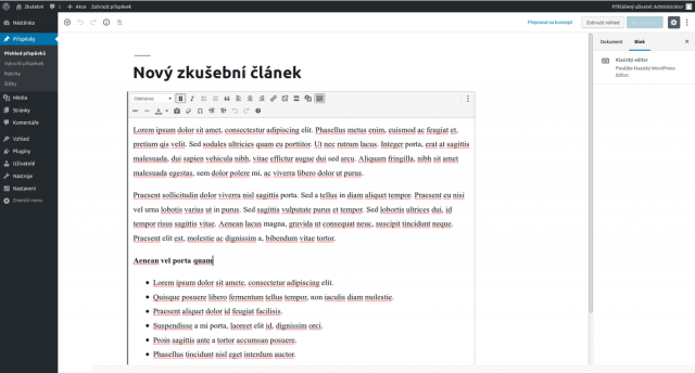 wordpress_prispevek_blokovy_editor_gutenberg_blok_klasicky_editor