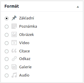 wordpress jak psát článek - formát článku