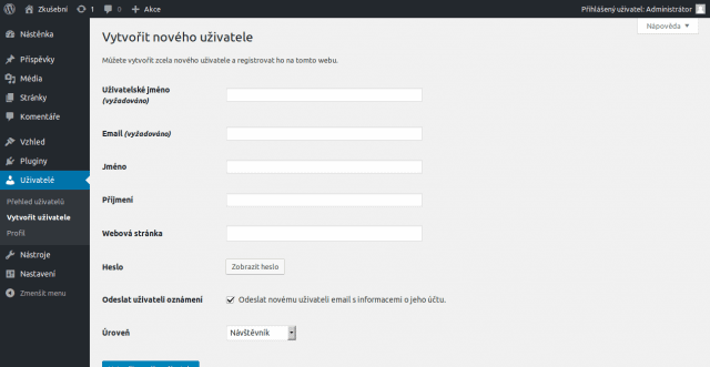 wordpress-vytvoreni-noveho-uzivatele