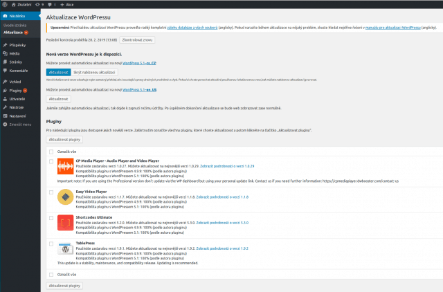 wordpress-administrace-aktualizace-prehled