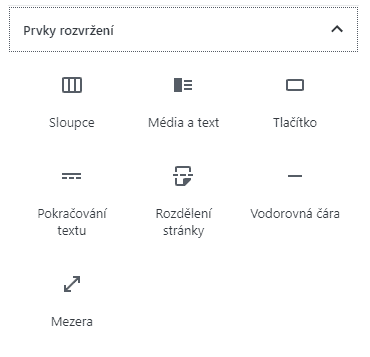 wordpress_gutenberg_editor_prehled_bloku_prvky_rozlozeni