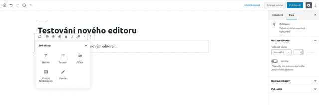 wordpress_prispevek_blokovy_editor_gutenberg_zmena_bloku