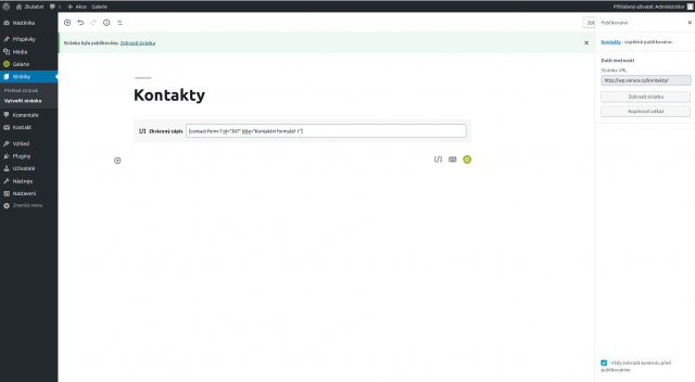 wordpress kontakty stranka