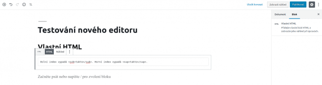 wordpress_gutenberg_editor_blok_vlastni_hmtl