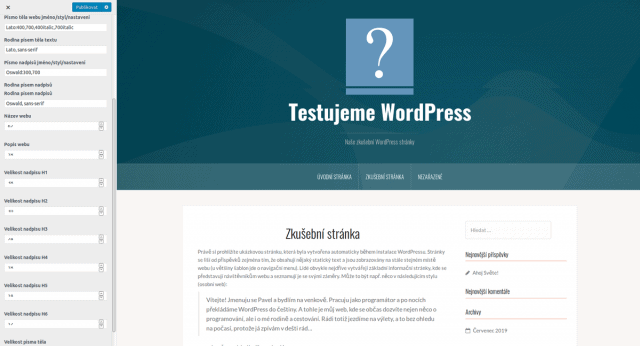 wordpress-sablona-oria-písma