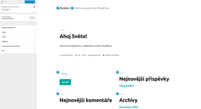 wordpress-twenty-nineteen-nastaveni-uvod1