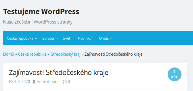 Yoast SEO - drobečková navigace - vložení do záhlaví