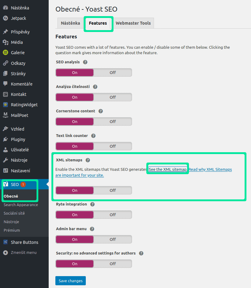 YoastSEO - Sitemap