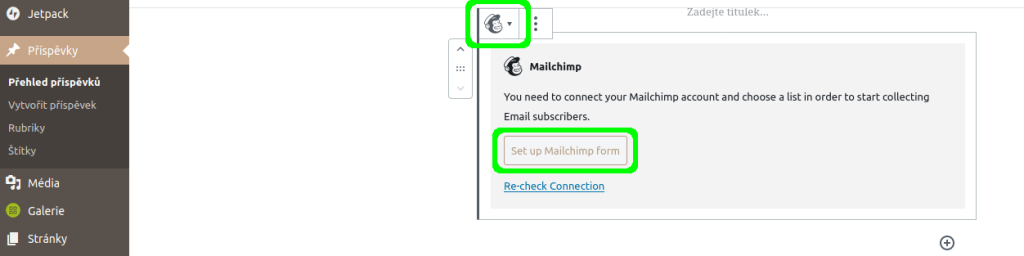 Jetpack a Mailchimp