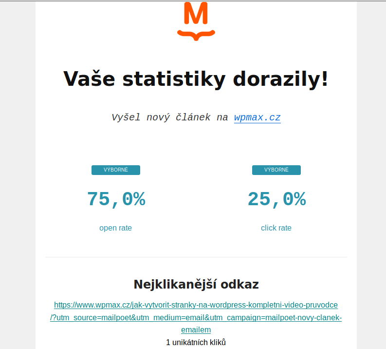 MailPoet - statistiky