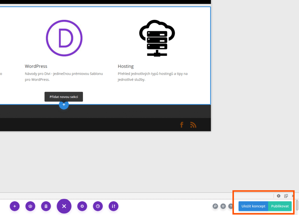 Divi builder - uložení