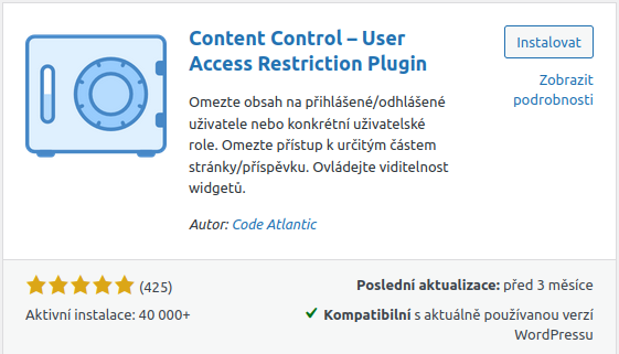 Plugin Content Control – User Access Restriction Plugin