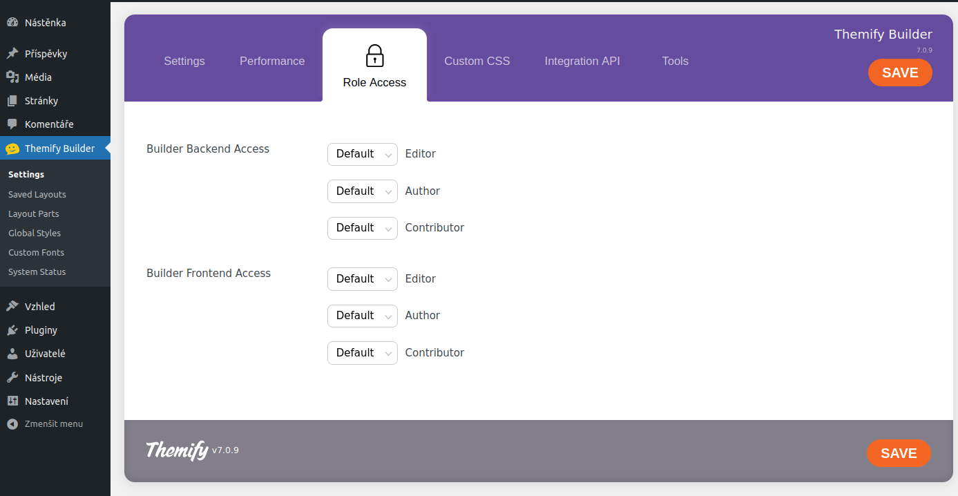 Themify – role access