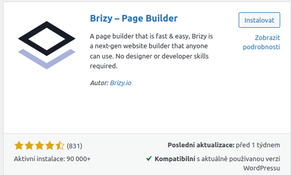 Brizy - pagebuilder pro Wordpress
