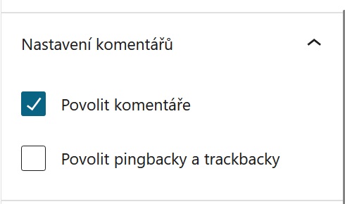 Vypnutí komentářů v příspěvku
